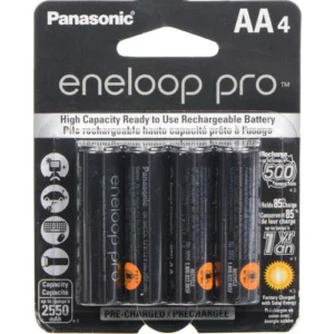 Panasonic eneloop pro AA Rechargeable NiMH Batteries (1.2V, 2550mAh, 4-Pack)